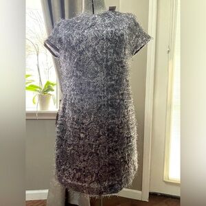 NWT Banana Republic Gray Snakeskin Patterned Fringe Dress